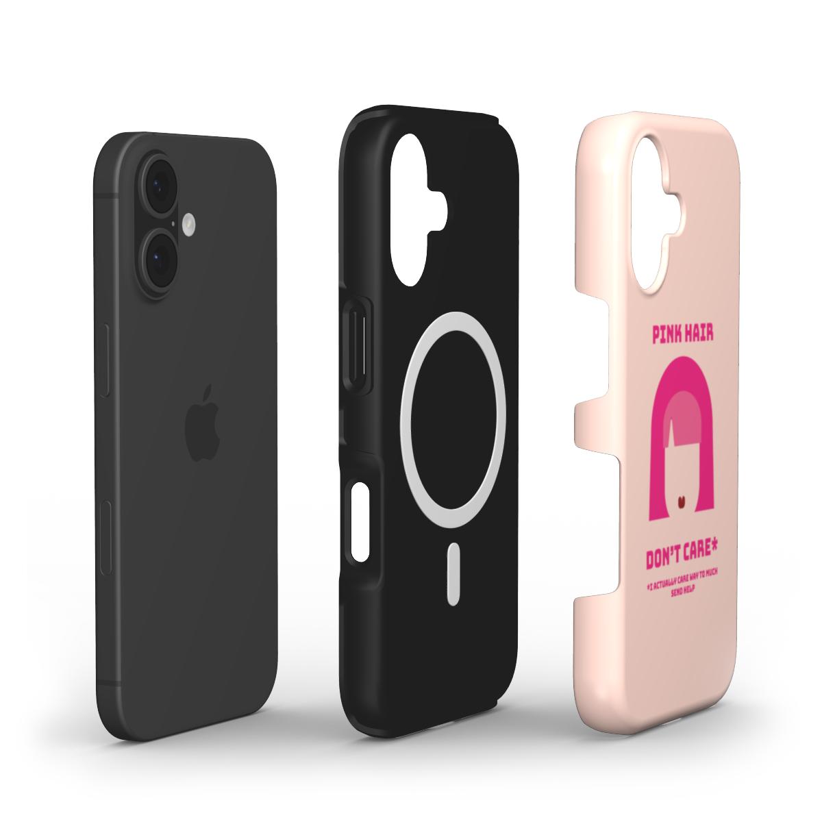 Pink hair don't care - Tough Phone Case